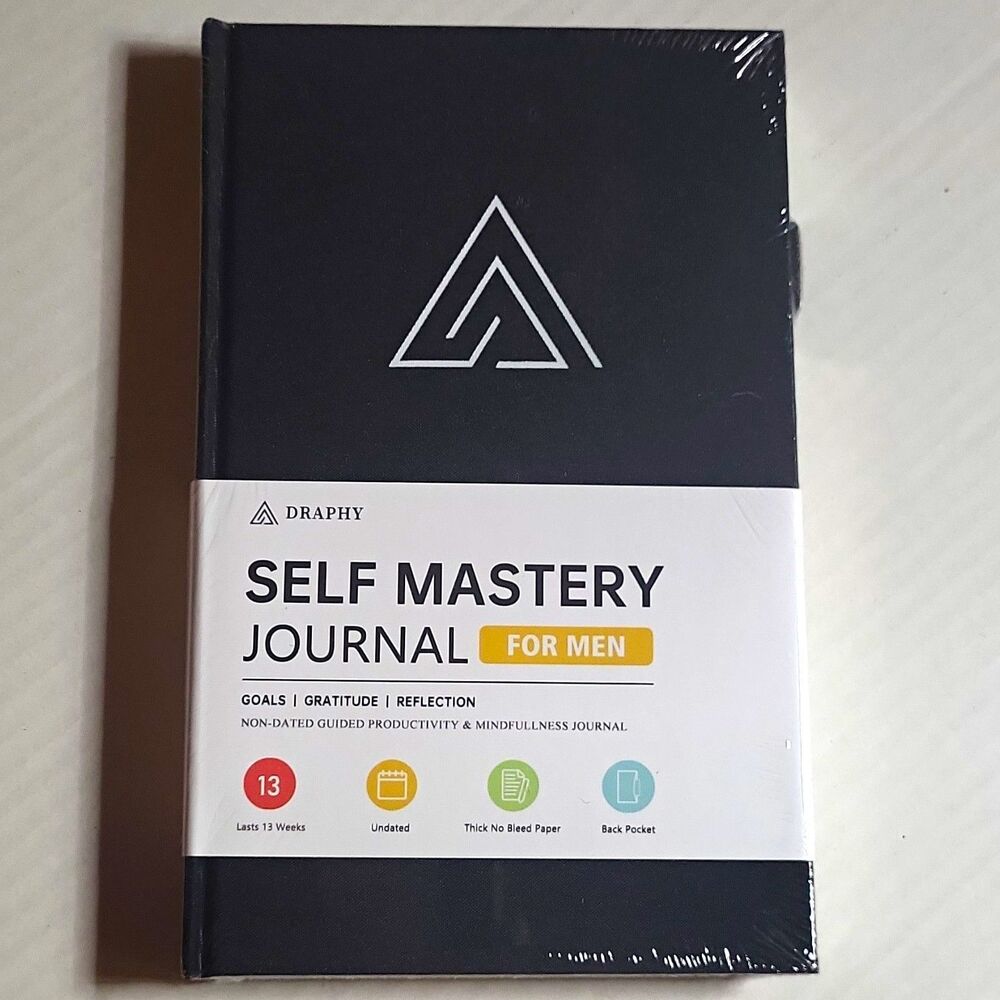 Draphy Self Mastery Journal for Men Guided Non-Dated Productivity Journal